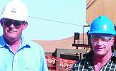 Project engineer for Richards Bay Minerals, Faan Bekker (left), with SACO Systems&#8217; Mario Venter